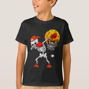 Dabbing Skeleton Playing Boxing Halloween Player C T-Shirt