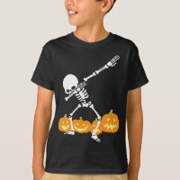 Dabbing Skeleton Pumpkin Field Halloween Spooky