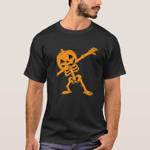 Dabbing Skeleton Pumpkin Halloween Men Dab Dance C T-Shirt