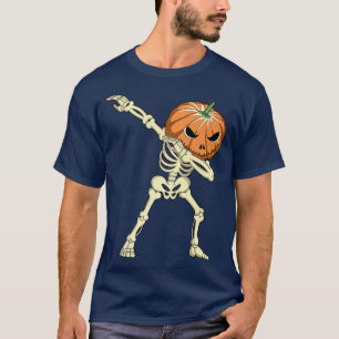 Dabbing Skeleton Pumpkin, Scary Pumpkin Costume Ha T-Shirt