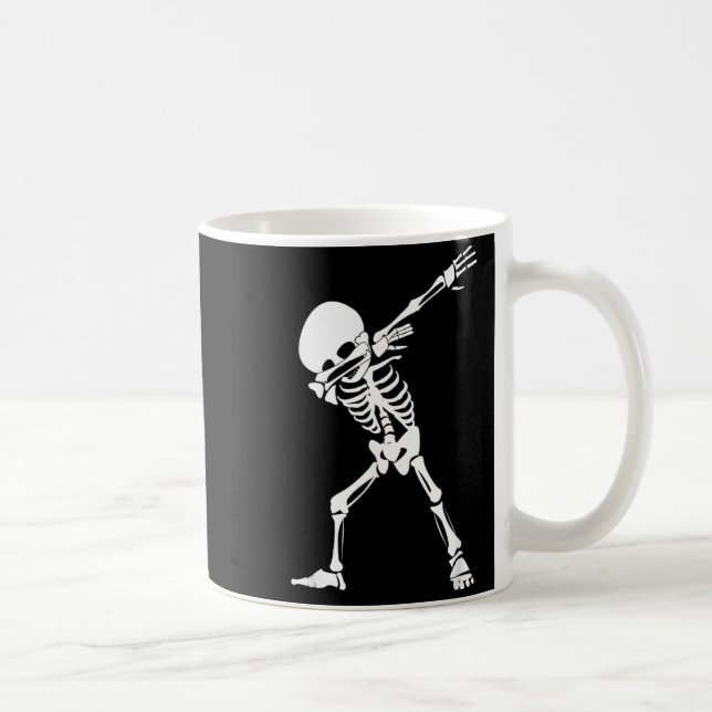 Dabbing Skeleton Shirt - Funny Halloween Dab Skull Coffee Mug (Right)