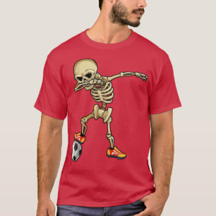 Dabbing Skeleton Soccer Halloween Costume Kid Boys T-Shirt