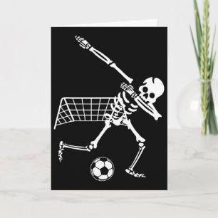 Dabbing Skeleton Soccer Humor Funny Halloween Gift Card
