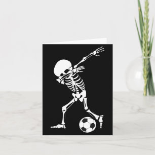 Dabbing Skeleton Soccer Shirt - Funny Halloween Card