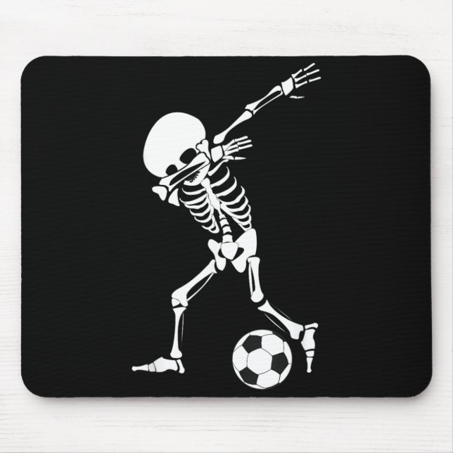 Dabbing Skeleton Soccer Shirt - Funny Halloween Mouse Pad (Front)