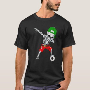 Dabbing Skeleton Soccer Skull Halloween Costume T-Shirt