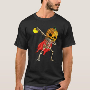 Dabbing Skeleton Softball Skull Halloween Costume T-Shirt