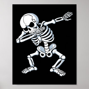 Dabbing Skeleton Spooky Dab Dancing Men Kids Boys Poster