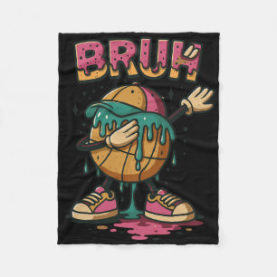 Dabbing Sketll Drip Bruh Sketll Drip Ice+cream Ck Fleece Blanket