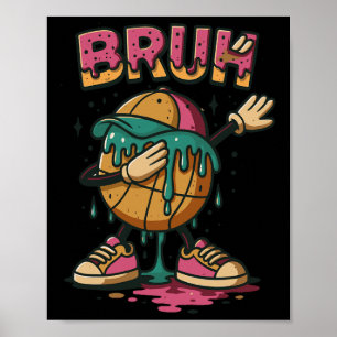 Dabbing Sketll Drip Bruh Sketll Drip Ice+cream Ck  Poster