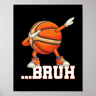 Dabbing Sketll Ll Bruh Funny Boys Sports Player  Poster