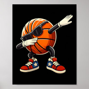 Dabbing Sketll Ll With Sungles Usa Flag 4 Of July  Poster
