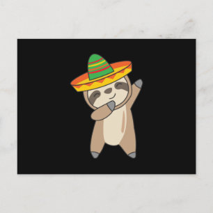 dabbing Sloth Cinco De Mayo süße Tiere Mexico Postcard