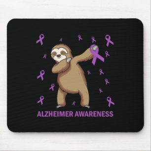 Dabbing Sloth Purple Ribbon - Heimerheimer Awarene Mouse Pad