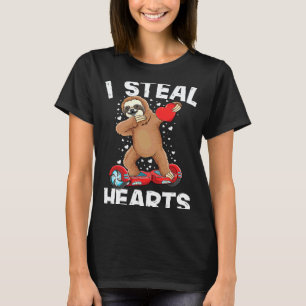 Dabbing Sloth Riding hoverboard Kids Skater Valent T-Shirt