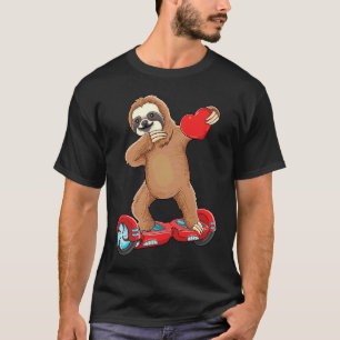 Dabbing Sloth Riding hoverboard Kids Skater Valent T-Shirt