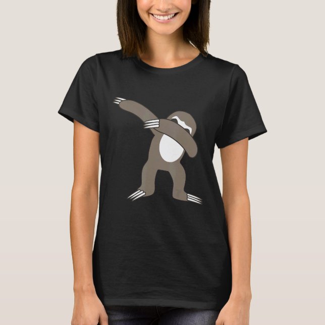 Dabbing Sloth Shirt Funny Slow Moving Animal Gift (Front)
