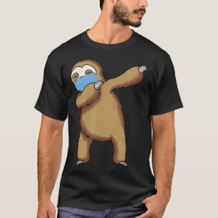 Dabbing Sloth With Face Mask  Funny Dab Gift Bunny T-Shirt