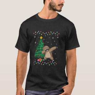 Dabbing Sloth Xmas Tree Lights Ugly Christmas Swea T-Shirt