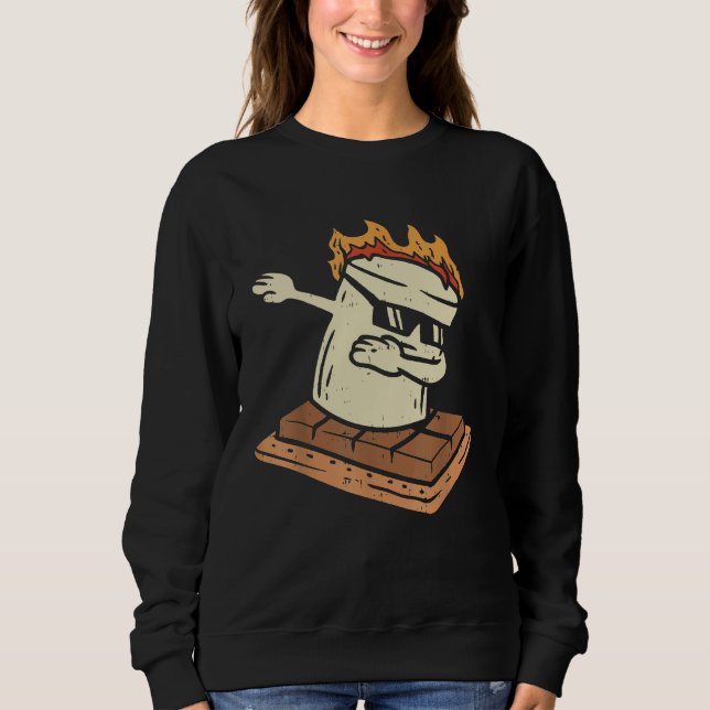 Dabbing Smore Marshmallow Cute Dab Dance Camping C Sweatshirt (Front)