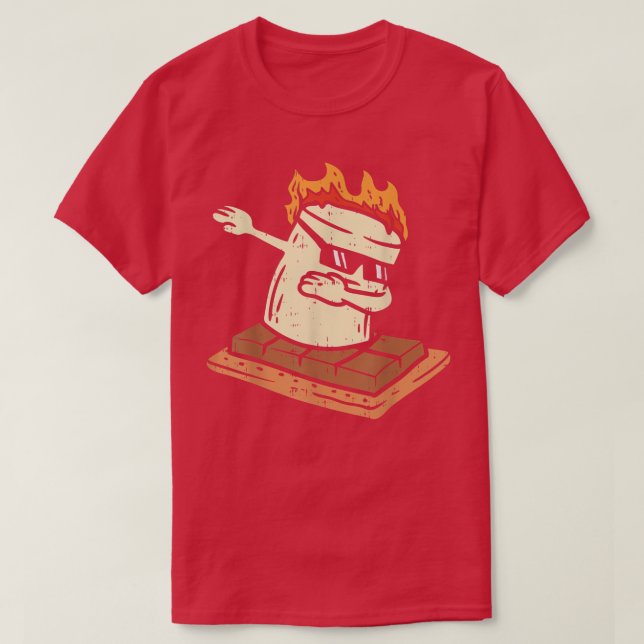 Dabbing Smore Marshmallow Cute Dab Dance Camping C T-Shirt (Design Front)