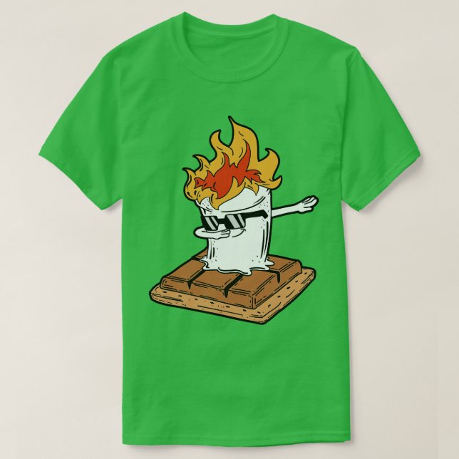 Dabbing Smore Marshmallow Funny Dab Dance Camping  T-Shirt (Design Front)