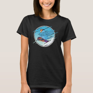 Dabbing Snowboard Parrot I Blue Parrotlet T-Shirt