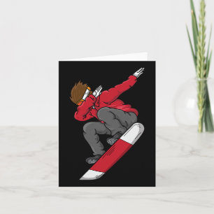 Dabbing Snowboarder Cute Snowboarding Funny Dab Sk Card