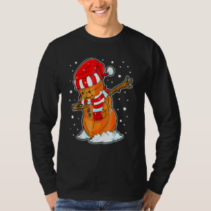Dabbing Snowman Basketball Ball Christmas Santa Bo T-Shirt