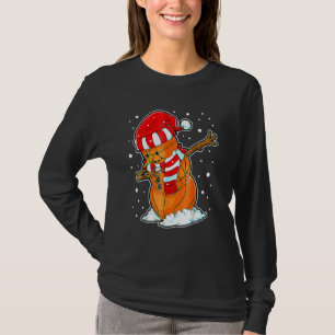 Dabbing Snowman Basketball Ball Christmas Santa Bo T-Shirt