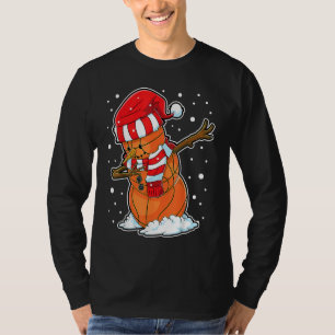 Dabbing Snowman Basketball Ball Christmas Santa Bo T-Shirt