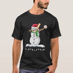 Dabbing Snowman Christmas Baseball Boys Men Funny T-Shirt