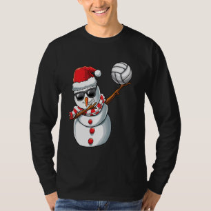 Dabbing Snowman Dab Middle High School Volleyball T-Shirt
