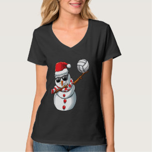 Dabbing Snowman Dab Middle High School Volleyball T-Shirt