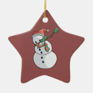 Dabbing Snowman Funny Christmas Home Decor Ceramic Tree Decoration