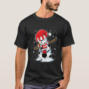Dabbing Snowman Soccer Ball Christmas Santa Boys T-Shirt