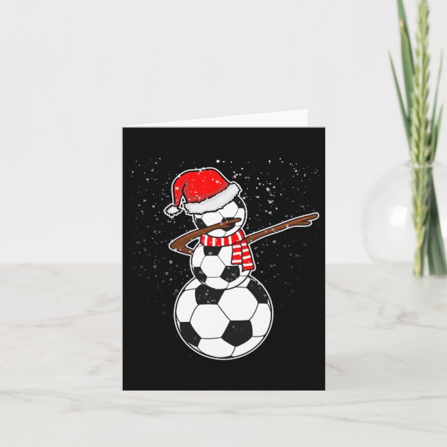 Dabbing Snowman Soccer  Card (Front)