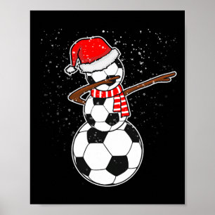 Dabbing Snowman Soccer Poster