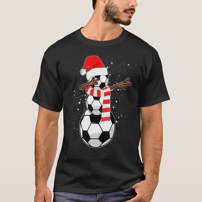 Dabbing Snowman Soccer T-Shirt (Front)
