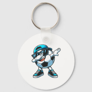 Dabbing Soccer Ball Boys Player _1 Key Ring