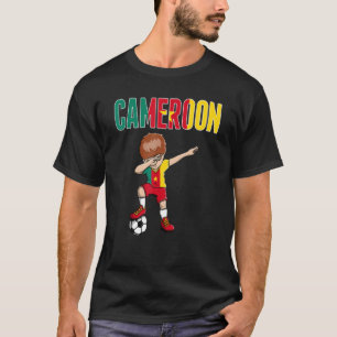 Dabbing Soccer Boy Cameroon Soccer Fan Jersey Foot T-Shirt