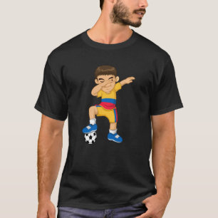 Dabbing Soccer Boy Colombia Jersey Best Colombian  T-Shirt