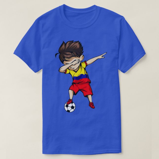 Dabbing Soccer Boy Colombia Jersey Colombian Footb T-Shirt (Design Front)