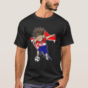 Dabbing Soccer Boy Croatia Jersey - Croatia Map Fl T-Shirt