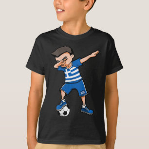Dabbing Soccer Boy Greece Jersey Greek Footll Love T-Shirt