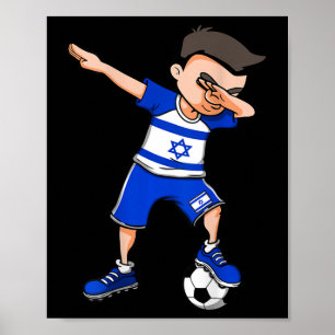 Dabbing Soccer Boy - Israel Jersey Israeli Footll Poster