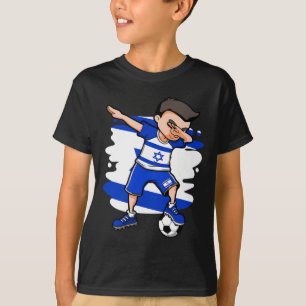 Dabbing Soccer Boy - Israel Jersey Israeli Footll T-Shirt