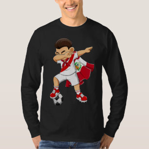 Dabbing Soccer Boy Peru Football Flag Kids T-Shirt
