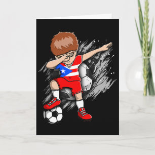 Dabbing Soccer Boy Puerto Rico Fans Jersey Puerto Card