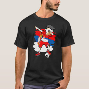 Dabbing Soccer Boy Serbia Jersey Serbian Football T-Shirt
